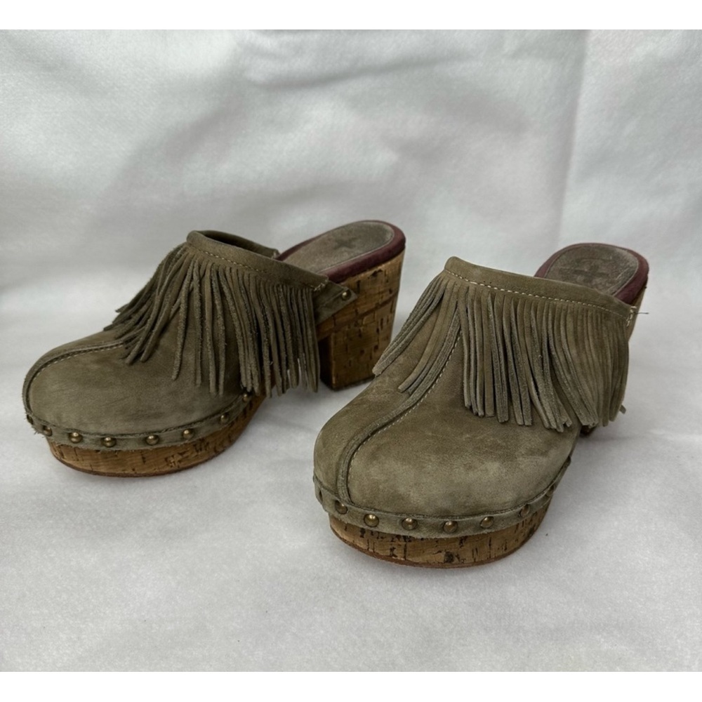 Florentini Baker Clogs Fringe Cork Platform